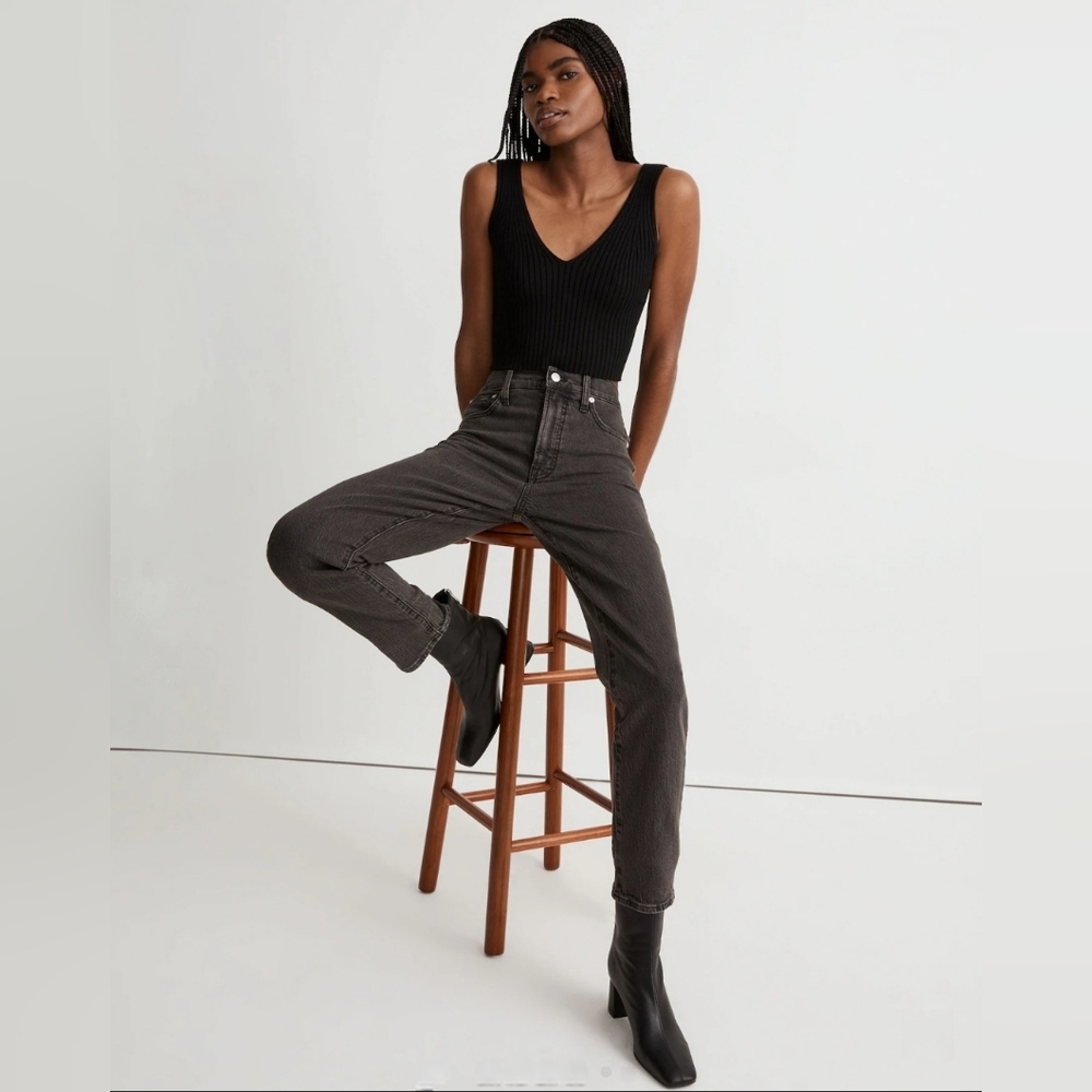 Madewell The Perfect Vintage Jean Lunar Wash Gray High Rise Denim Jeans sz 23